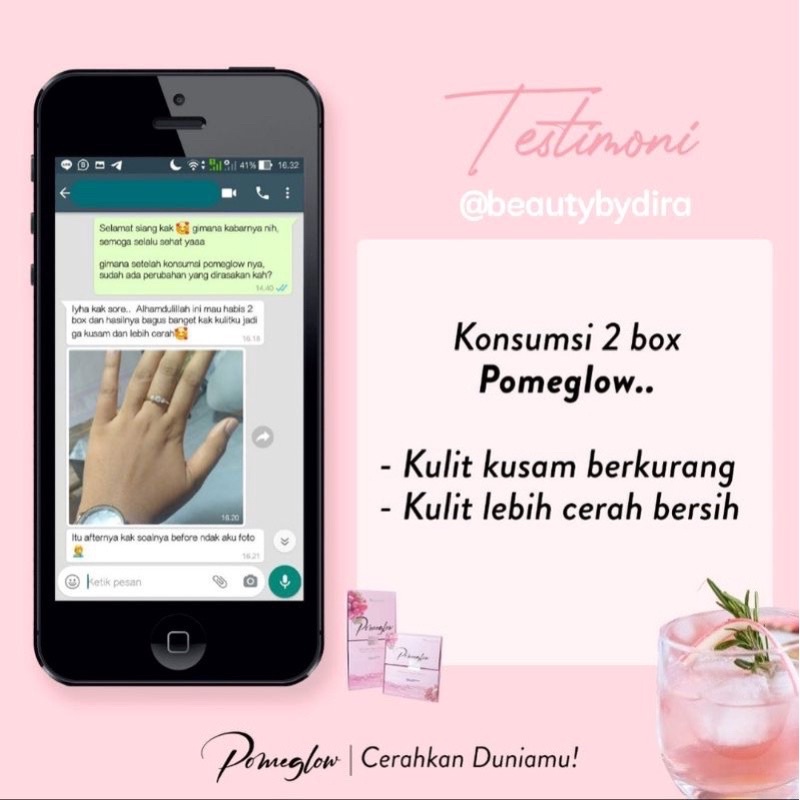 Collagen Drink POMEGLOW, BPOM aman busui bumil (FREE GIFT)