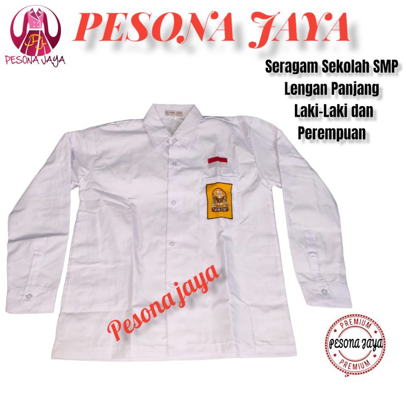 Seragam Sekolah SMP Lengan Panjang Baju Sekolah SMP Putih Lengan Panjang