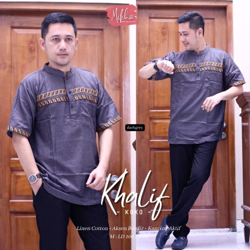 Original Baju Koko Pria Lengan Pendek Modern Jumbo Terbaru 2022 Kekinian Viral Kemeja Koko pria Prem