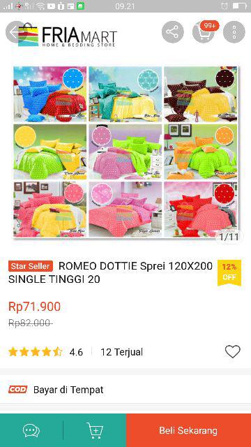 Romeo Dottie Sprei 120x200 Single Tinggi 20