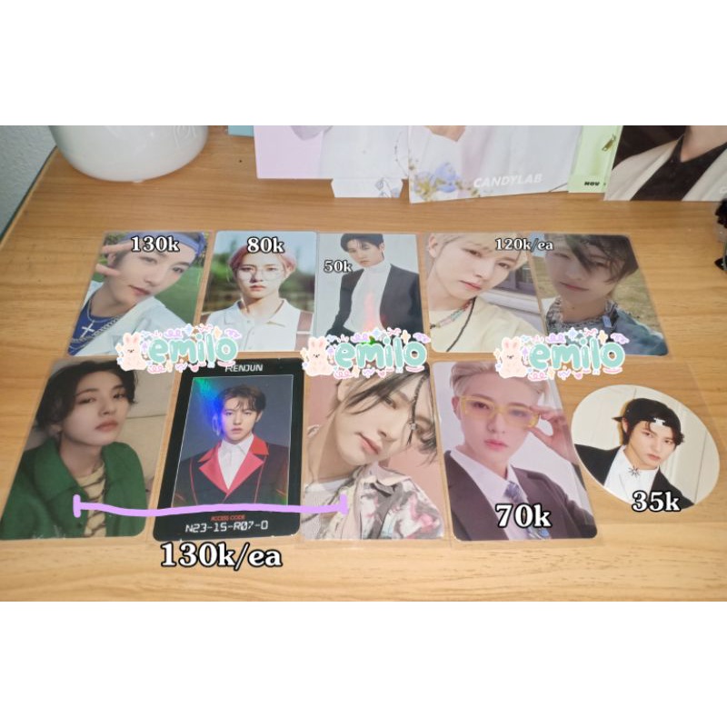 pc renjun dad, agent, hello, future, hottrack, balon, boring, chilling / kepang, ac / access card, c