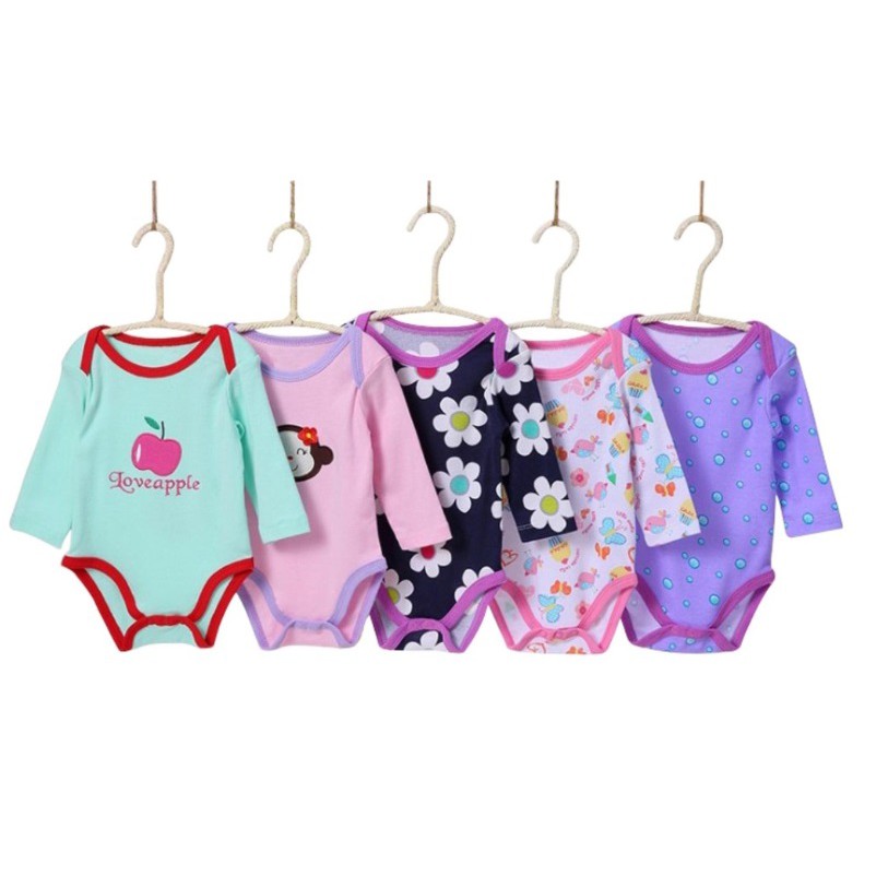 5pcs Jumper Panjang Bayi Lovelle Cart's 3-12m Carters Bodysuits S23