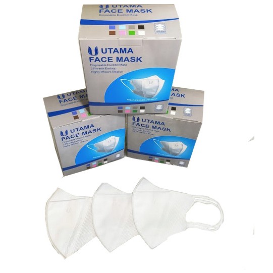 MASKER DUCKBILL ALKINDO EMBOS ADA GARIS TENGAH  DISPOSIBLE FACEMASK UTAMA SURGICAL FACEMASK