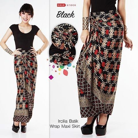 Kain Rok Lilit Bawahan Kebaya Ircilia black