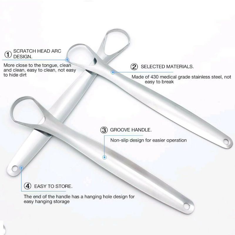 ~ PIYOSHI08 ~ Alat Sikat Pembersih Lidah Bahan Stainless Steel Reusable Tongue Scraper AK10