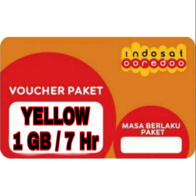 Voucher Indosat Yellow 1 Gb / 7 Hari