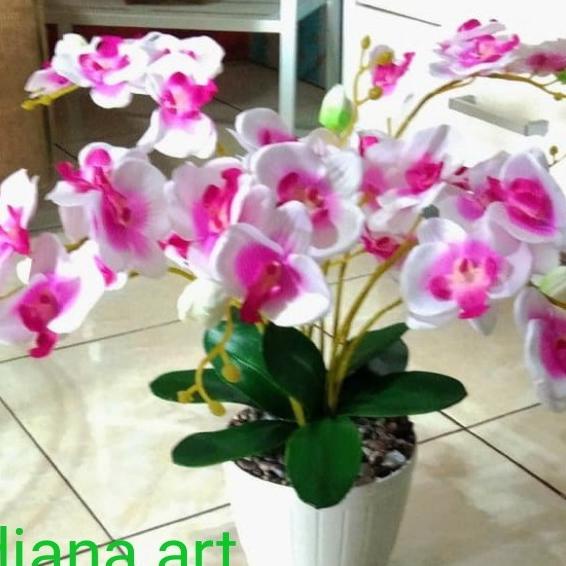set anggrek hias#anggrek palsu#bunga plastik
