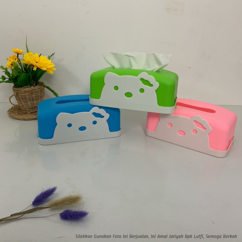 [DEASHOP] KOTAK TISSU - TISSUE BOX - SARUNG TISU KARAKTER BEAR WARNA WARNI CANTIK