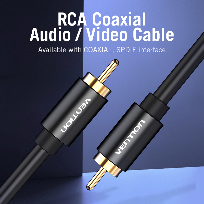 Vention Kabel Coaxial Rca Audio / Video High Fidelity Support Coaxial / Spdif Untuk Subwoofers Av Receivers