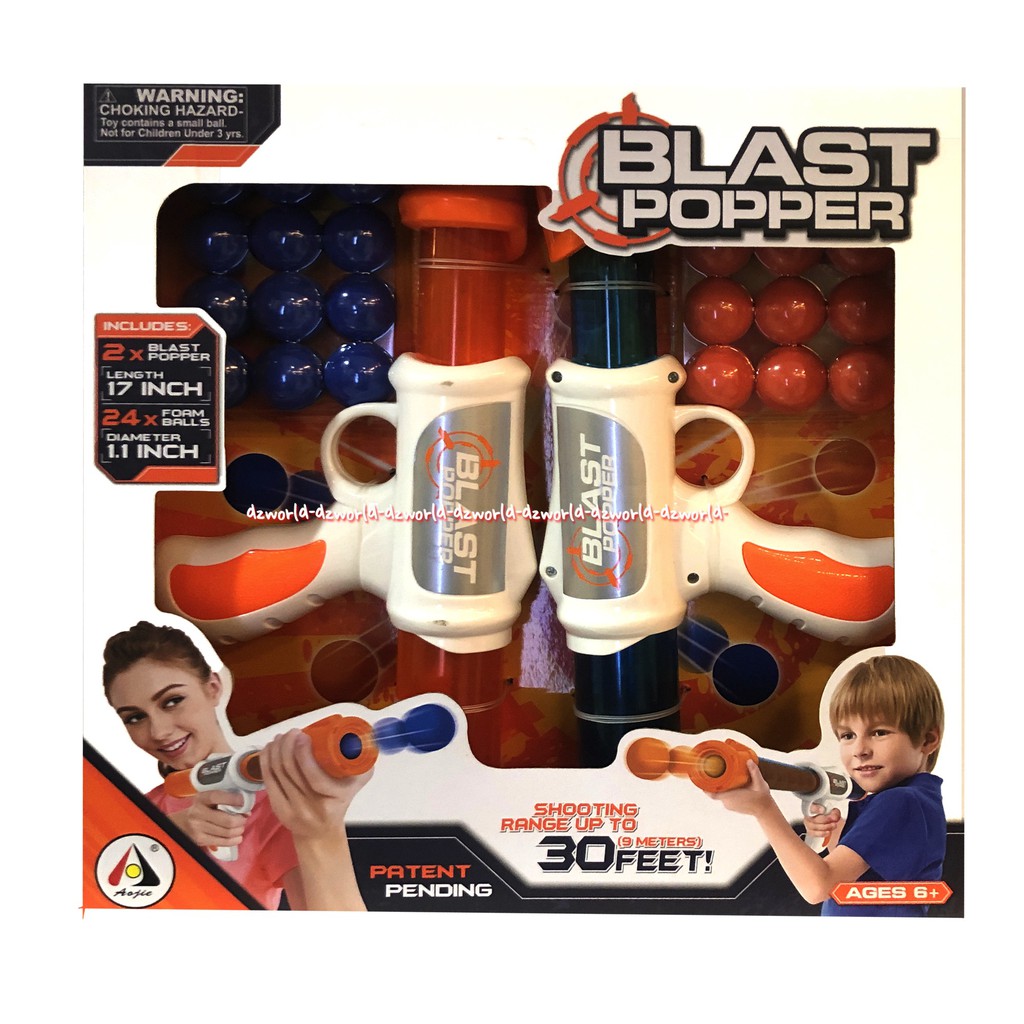 Blast Popper Shooting Range up To 30 Feet Pistol Peluru Bola 24 Dart