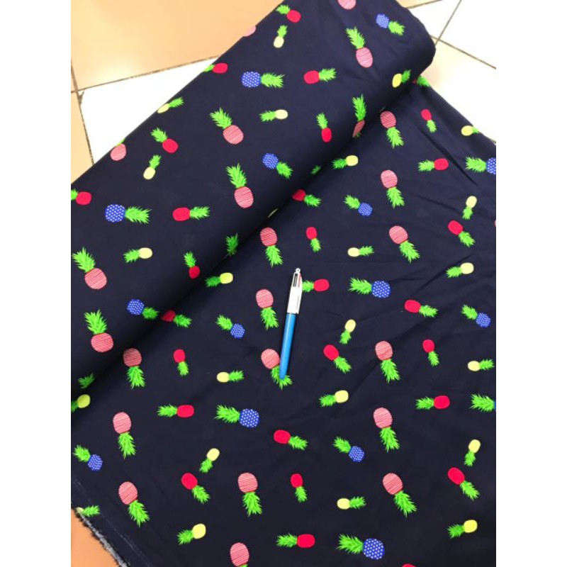 KAIN RAYON MOTIF NANAS WARNA WARNI  (Min.Pembelian 2x klik per barang)