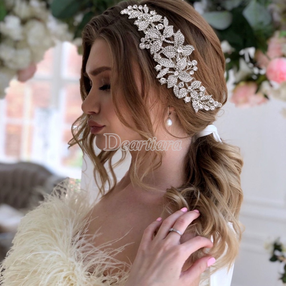 Alloy Flower Bridal Headband Headwear Crown Luxury Bridal Tiara Bridal Hair Accessories Women Headwear