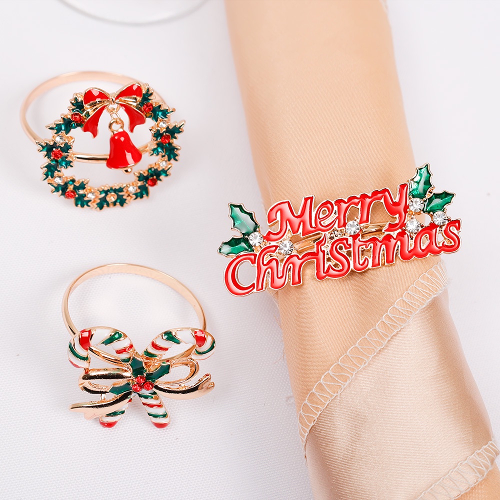 Cincin Serbet Desain Snowman Bahan Logam Untuk Dekorasi Pesta Pernikahan