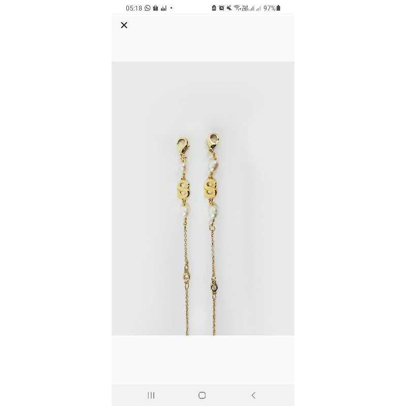 buttonscarves everything long chain mask strap gold