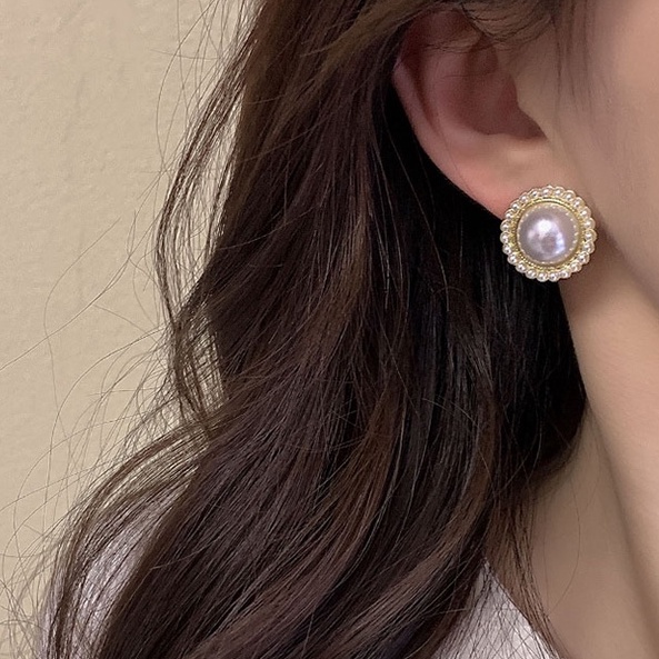 Retro Mutiara Klip Telinga Anting Berlian Wanita2023Baru Trendi Telinga Aksesoris fashion earrings