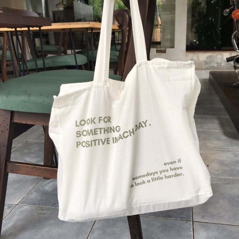 Totebag Kanvas Look for something (crbn_cloth) Totebag quotes aesthetic