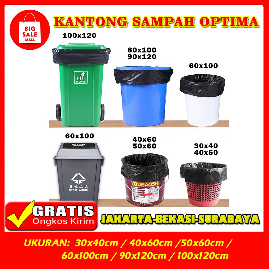 Kantong Plastik Sampah 40x50cm isi100lbr Plastik Packing Trash bag Grabega bag Extra Tebal Tidak Bau Grosir