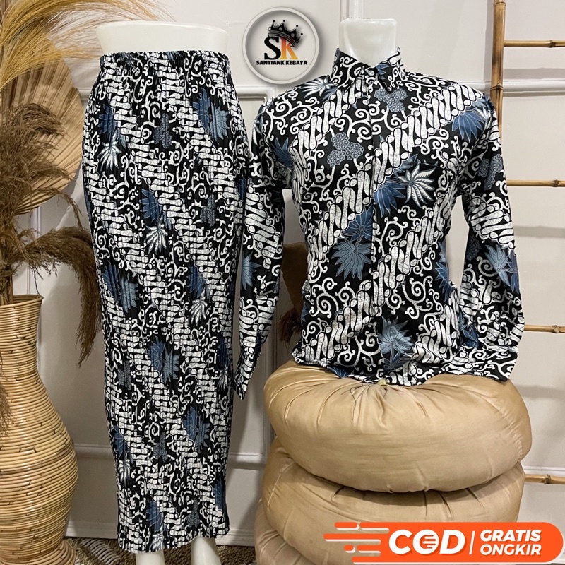 Batik Couple Kondangan Rok Batik Couple Kemeja Rok Plisket Couple By Santiank Kebaya