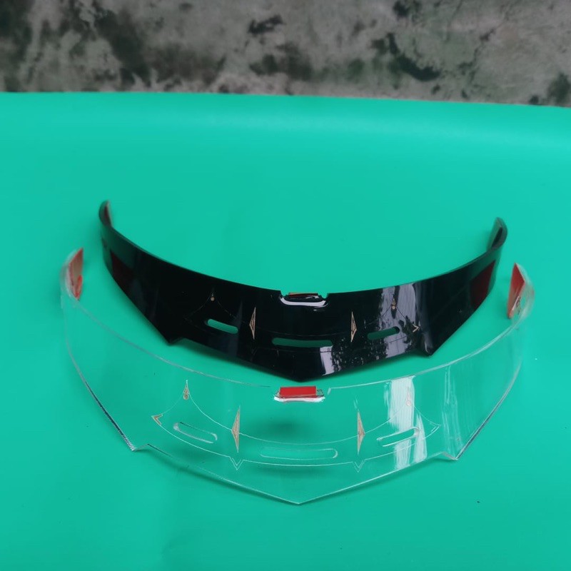 Spoiler Helm KYT 2VISION 2 VISION 2V AKRILIK TEBAL 3MM MODEL GPR HITAM BENING