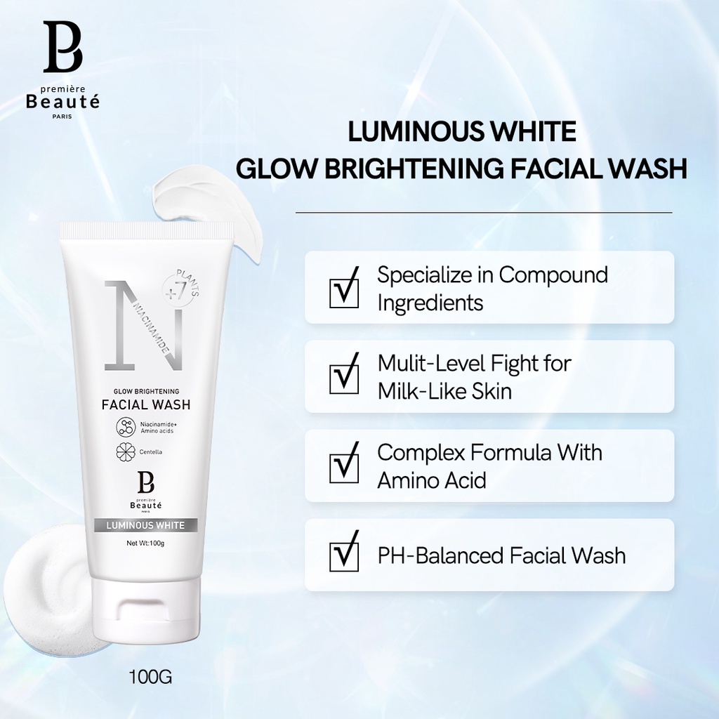 ✨ AKU MURAH ✨Premiere Beaute Luminous White Series Glow Brightening Facial Wash Series