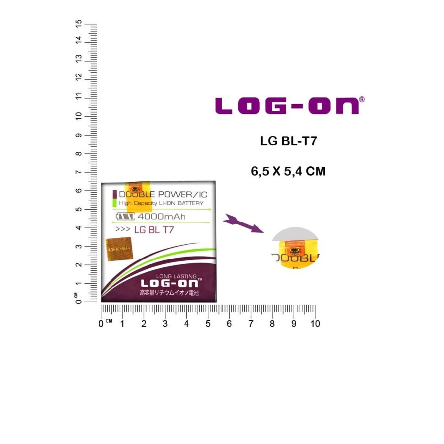 BATERAI LG G2 / D800 D801 D802 - BL-T7 - LOG ON DOUBLE POWER BATTERY