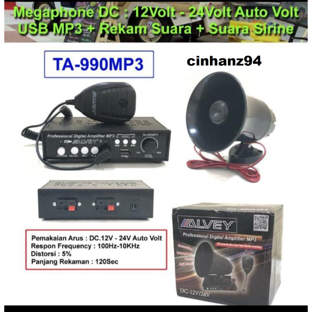 Speaker Toa ALVEY TA-990 12Horn Buat Jualan keliling Es krim 120 Detik