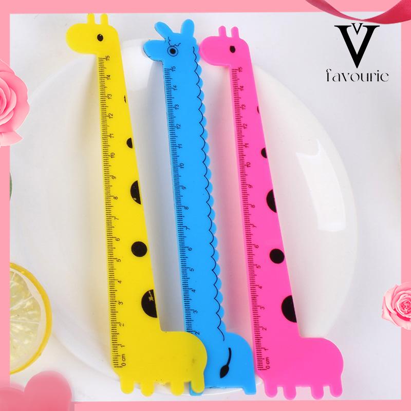 

[COD]15 cm Skala Anak Mahasiswa Lucu Kartun Hewan Jerapah Plastik Lurus Penggaris-FA