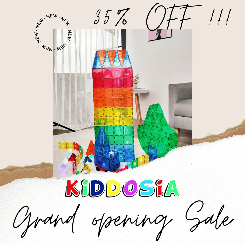 TERBAIK Ready Magnetic Tiles / Magnet Tiles / Edutoys / Kiddosia compatible connetix tiles