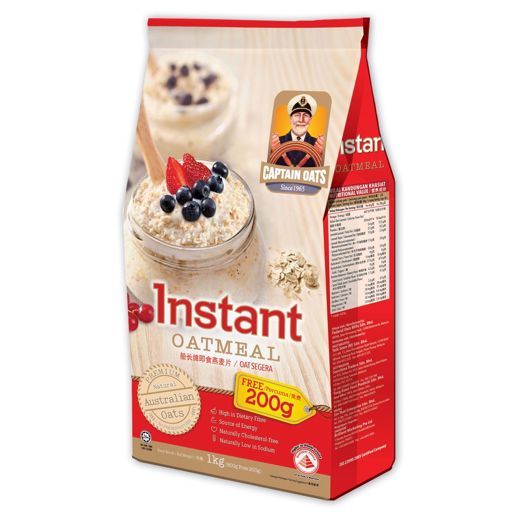 

Captain Oats Instan Oatmeal 800gr
