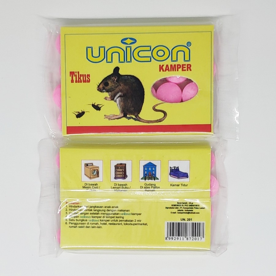 Unicon Kamper / kapur barus pengusir tikus 40 gram isi 24 butir Super Ampuh