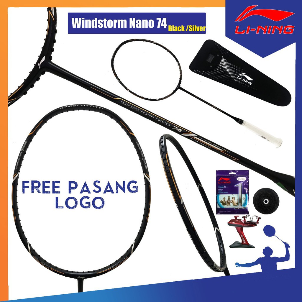 LINING WINDSTORM NANO 74 RAKET BADMINTON ORIGINAL