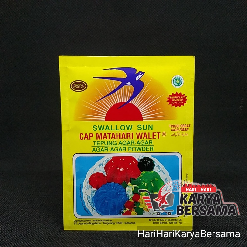 

SWALLOW SUN TEPUNG AGAR-AGAR WARNA COKLAT 7GR