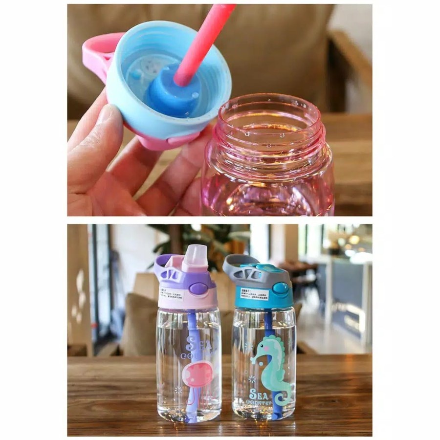 Termurah Botol Minum Anak Sedotan Motif Animal Sea Country 480ml - Tempat Minum Anak Karakter  Lucu unik Murah ST