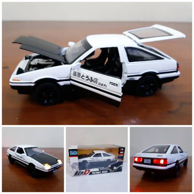 Diecast Mobil Toyota Trueno AE86 Classic 1:38 Miniatur Sedan Klasik