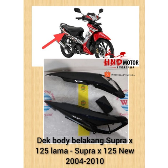 Cover Dek Body Belakang Motor Honda Supra X 125 Lama / Batman Plus Sambungan Body Belakang Hitam 200