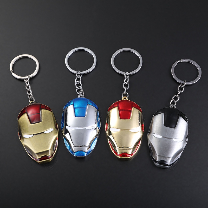 1pc Gantungan Kunci Desain Iron Man Marvel Bahan Zinc Alloy Untuk Hadiah