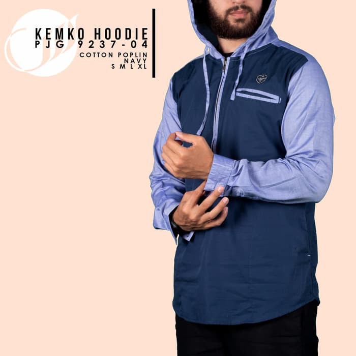 Kemeja Koko Kemko Kurta Samase Hoodie Lengan Panjang 3/4 atau 7/8 akk1061