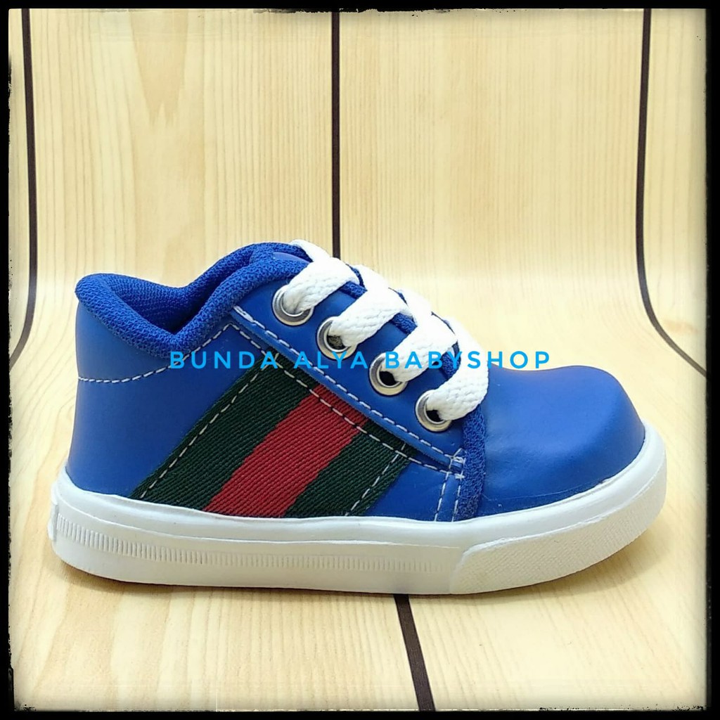 Sepatu Anak Laki Laki Alas Karet Usia 1 Tahunan Size 22 - 23 BIRU - Sepatu Anak Cowok Sneakers Anti Licin SALE