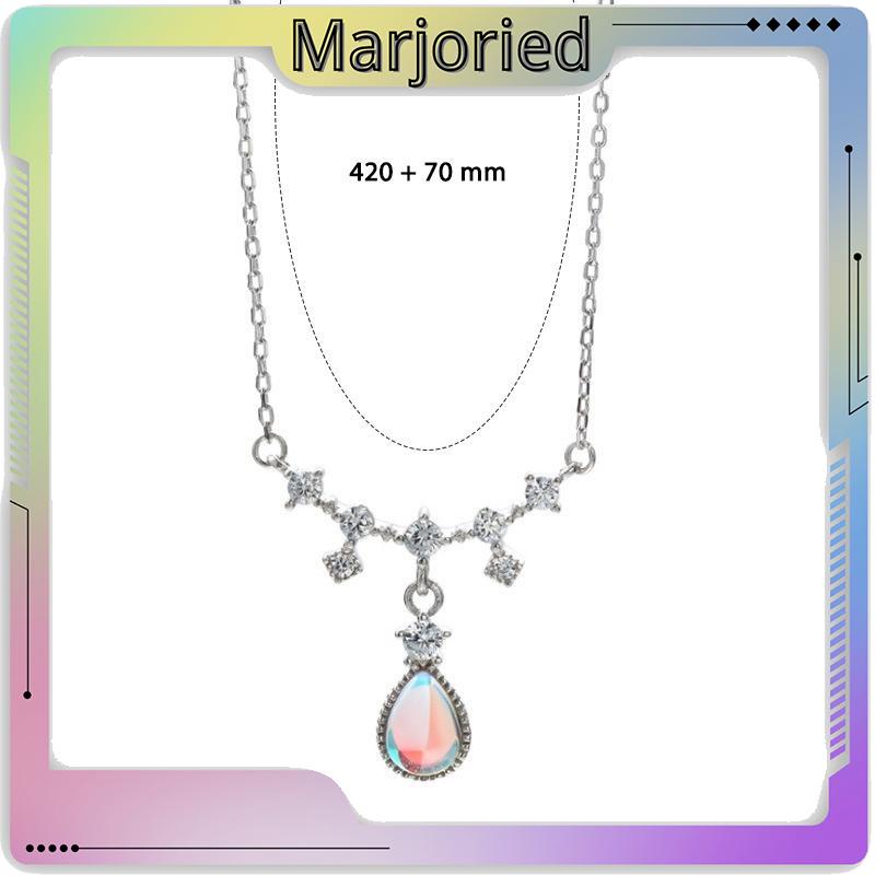 Kalung Fashion Wanita All-match Niche Design Light Luxury Moonstone Water Drop Necklace-MJD-MJD