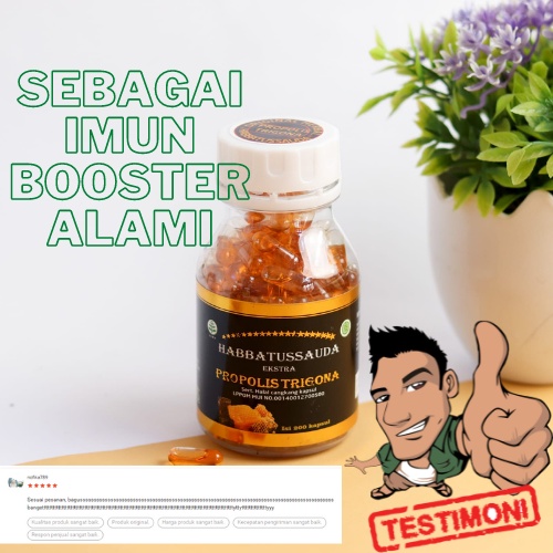 Habbatussauda Extra Propolis Trigona BOS 200 Kapsul Suplemen Kesehatan | Jinten Hitam | ORIGINAL | 3IN 1 Trigona