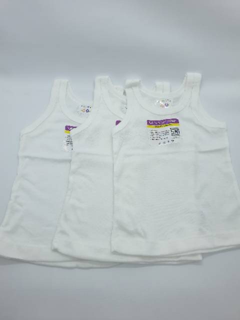 LB011 Libby Singlet Kaos Kaus Dalam Putih Anak Bayi Laki laki Perempuan Newborn S M L XXL 2L-1