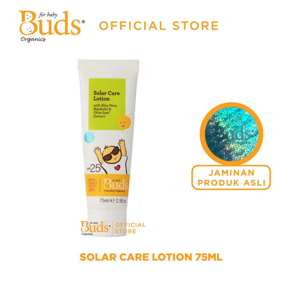 Buds Organic Solar Care Lotion 75ml SUNBLOCK- Tabir Surya / Sunblock Organik - BABY MINISTRY