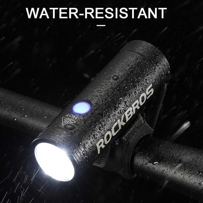 Rockbros Lampu Sepeda USB Rechargeable 2000mAh 400 Lumens / Lampu Sepeda Depan Sepeda USB Charger Cas Casan Tahan Lama Rockbros Anti Air LED / Lampu Speda Sepedah Depan Ontel Onthel Gunung Mtb Bmx Rockbros / Lampu Senter Sepeda Depan Gowes Super Terang