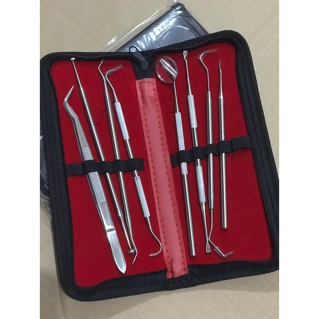 [GRAY.STORE 178] Dental kit set instrument perawatan gigi dokter gigi set 8pcs alat kedokteran -DKS8