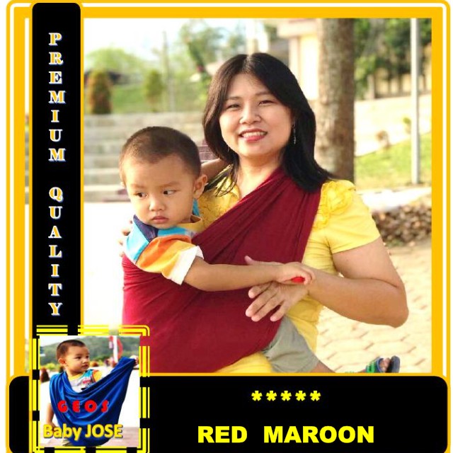 BAYIe - Gendongan Bayi Instan Kaos/GEOS/Selendang Bayi Warna MARON Baby JOSE Premium