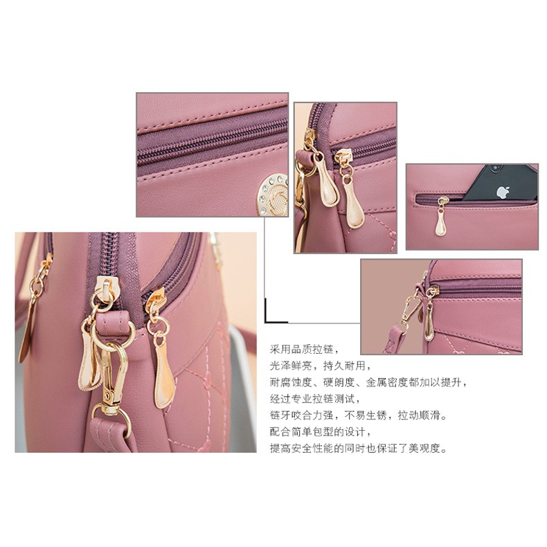 TAS SELEMPANG WANITA PINK KULIT PREMIUM PESTA KOREA FASHION BATAM SLING BAG PIERA TA245P3 ORI