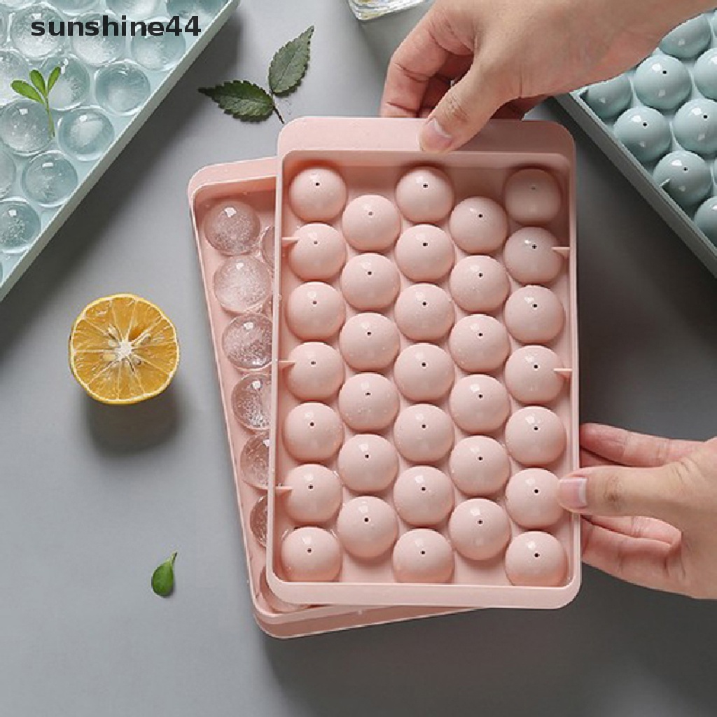 Sunshine Cetakan Es Batu Bentuk Bulat Bahan Plastik Dengan Tutup