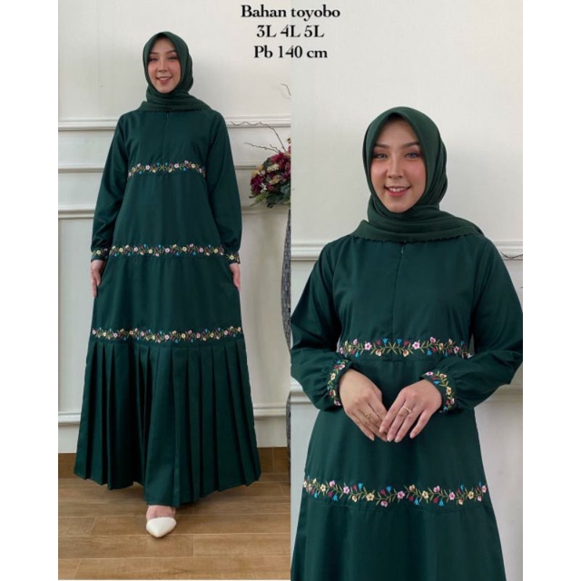 Gamis ridd bordir premium original / Gamis toyobo / Fashion muslim terbaru / Gamis bordir