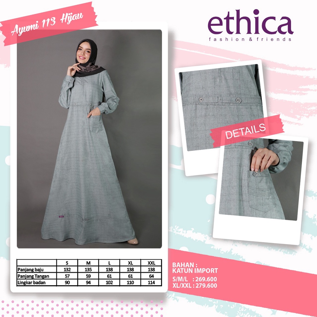 GAMIS TERBARU 2021 ETHICA AYUMI 113 HIJAU