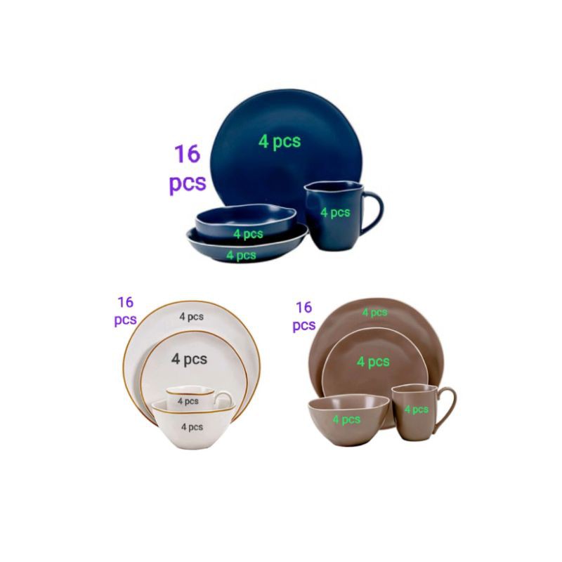 Piring makan set 16 pcs Appetite